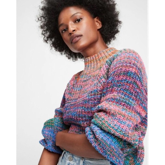 GAP Sweaters Gap Multicolor Marled Unicorn Pullover Turtleneck